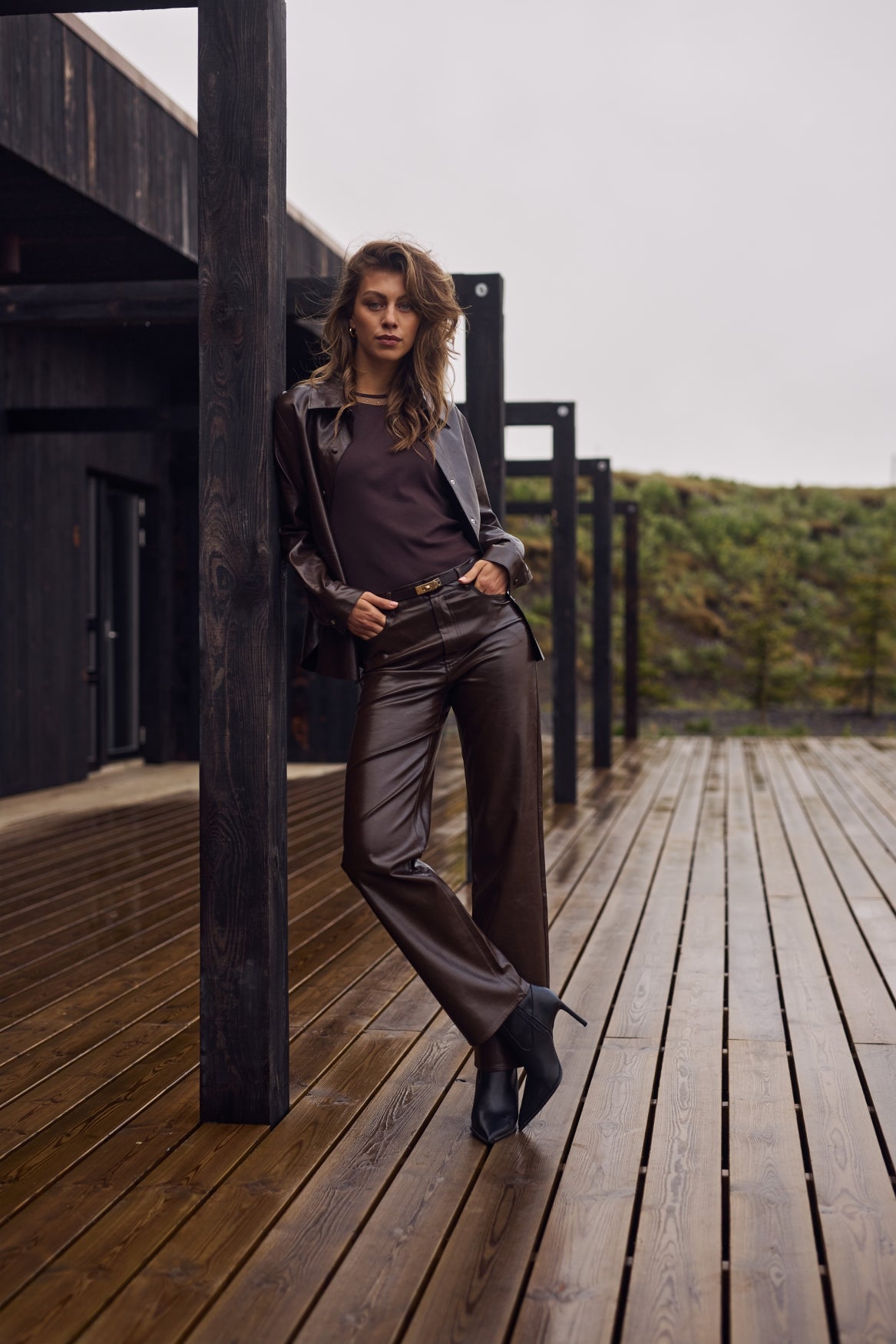 NUKUS NKF09056 Patricia Pants PU-Dark Chocolate