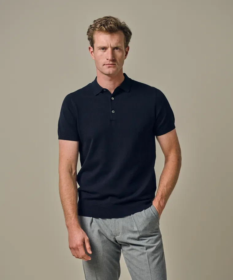 PROFUOMO PP2D00001A Luxury Basic POLO SS-Navy