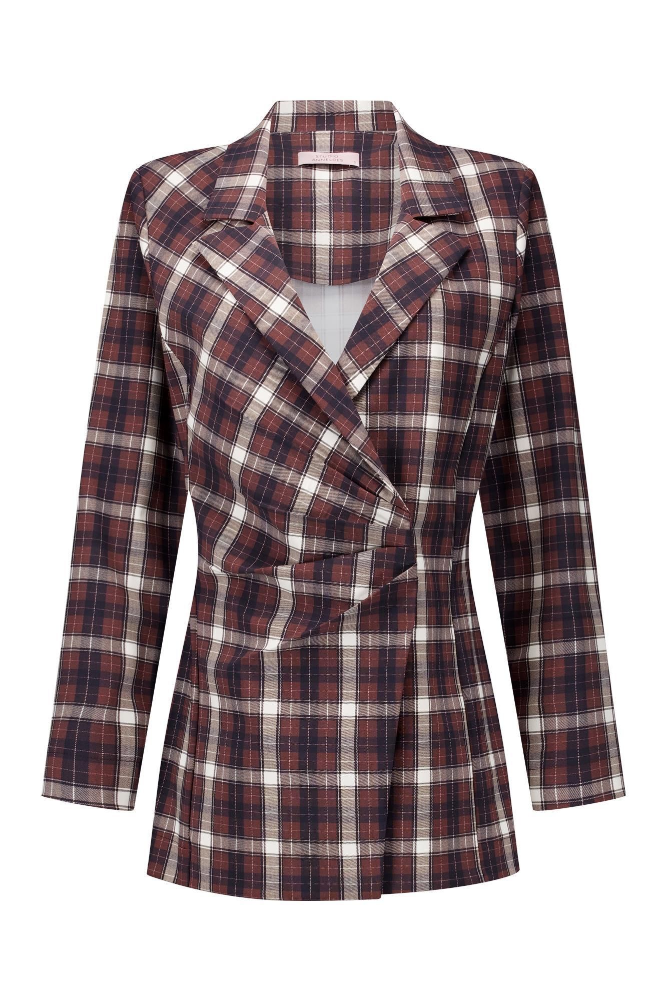 STUDIO ANNELOES 14120 Cinta check blazer