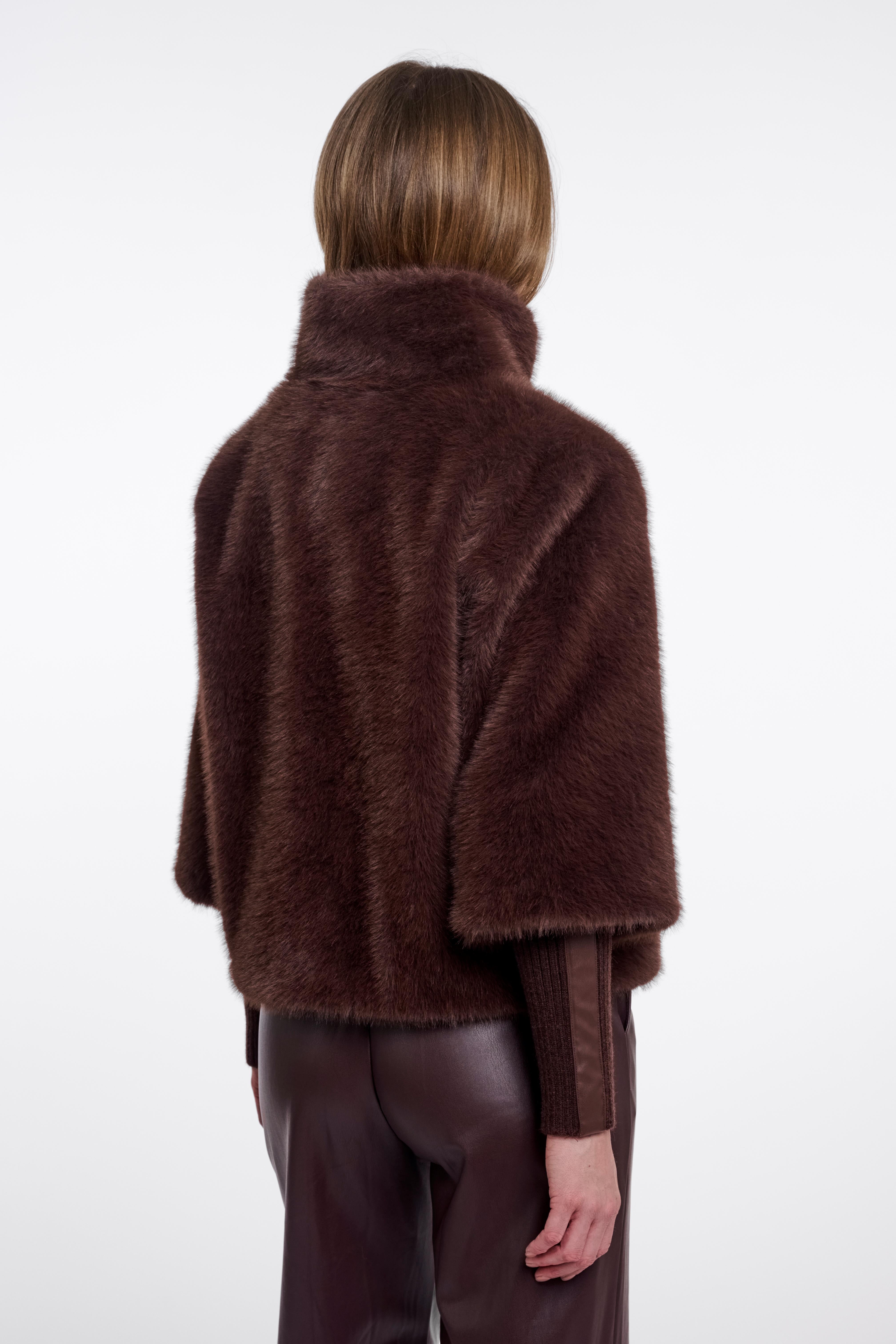 RINO & PELLE Nesrin.7002611  Jacket met rib Cuffs-coffee roast