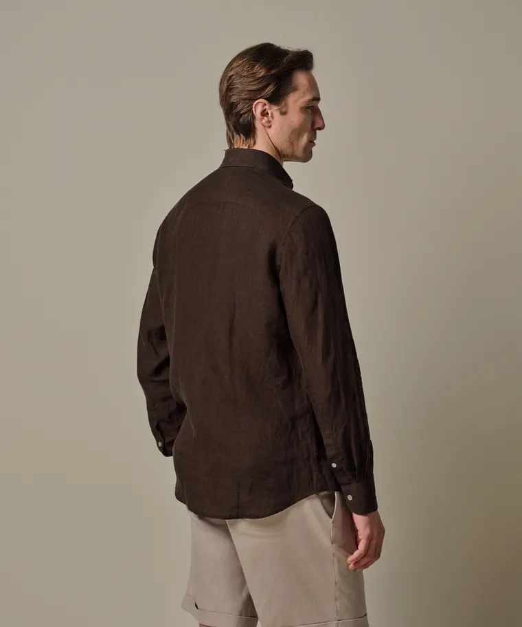PROFUOMO PPXH10041C SHIRT ONE PIECE SF- dark brown
