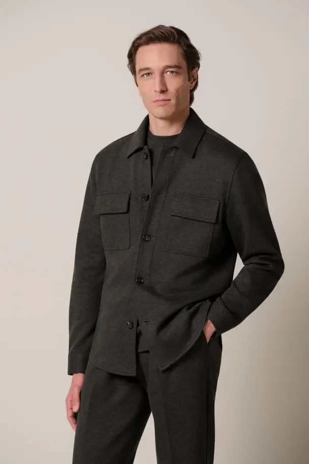 PROFUOMO PPXF30001D Donkerbruin knitted overshirt