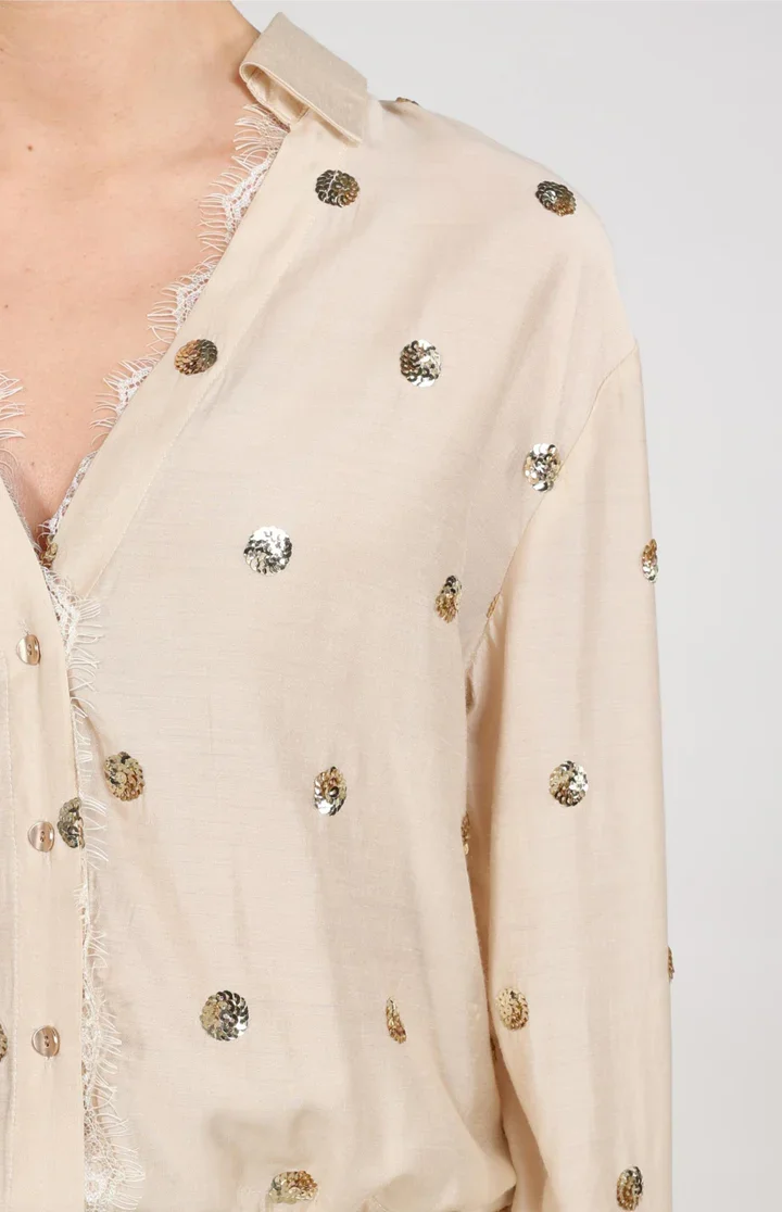 NUKUS NKF02160 Anika Blouse Paillet-Sand