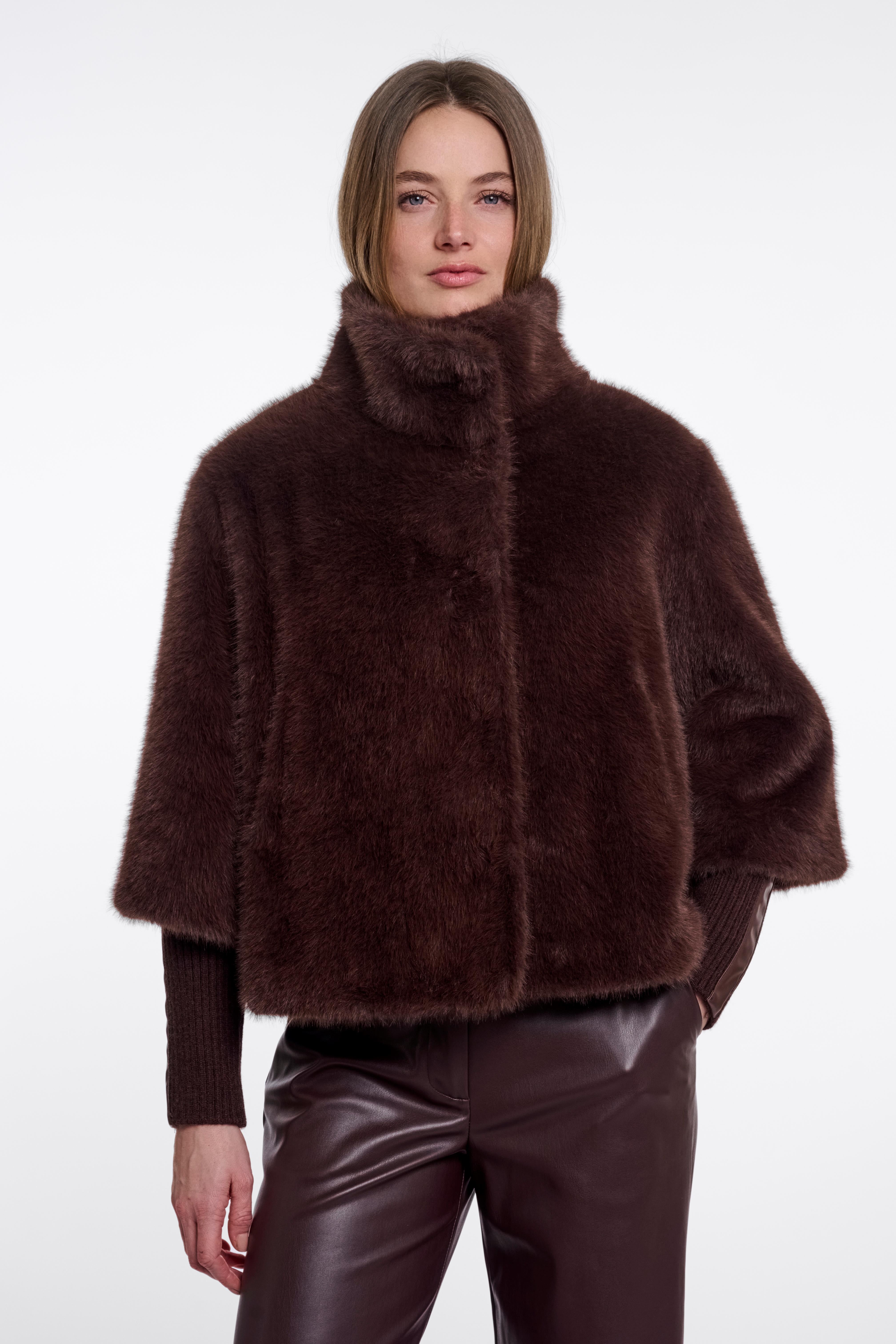 RINO & PELLE Nesrin.7002611  Jacket met rib Cuffs-coffee roast
