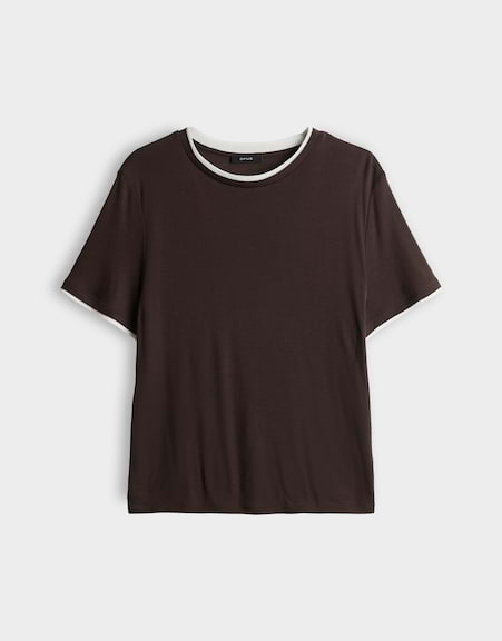 OPUS 10603114370451 Soppel T-shirt met bies