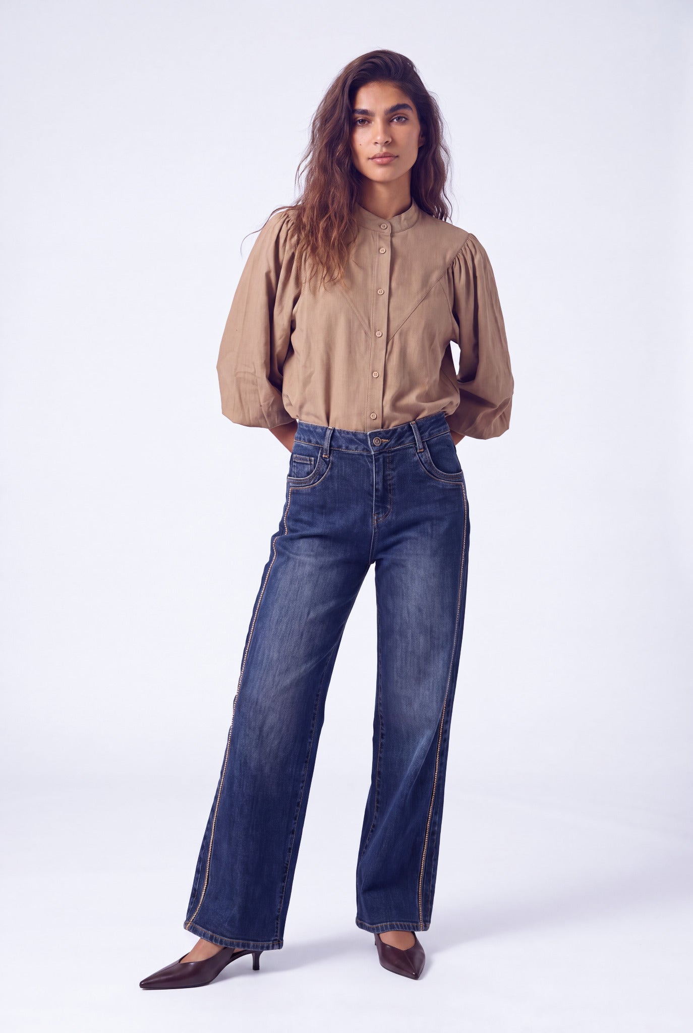 FLORÈZ CR0701 Bibi Blouse- dark sand