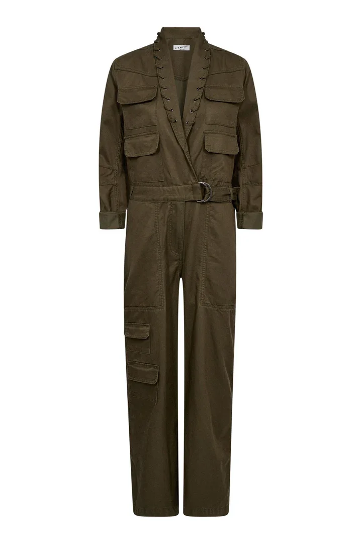 HAUTE L'AMITIE HL10629 Pielle Twill Boiler JumpSuit