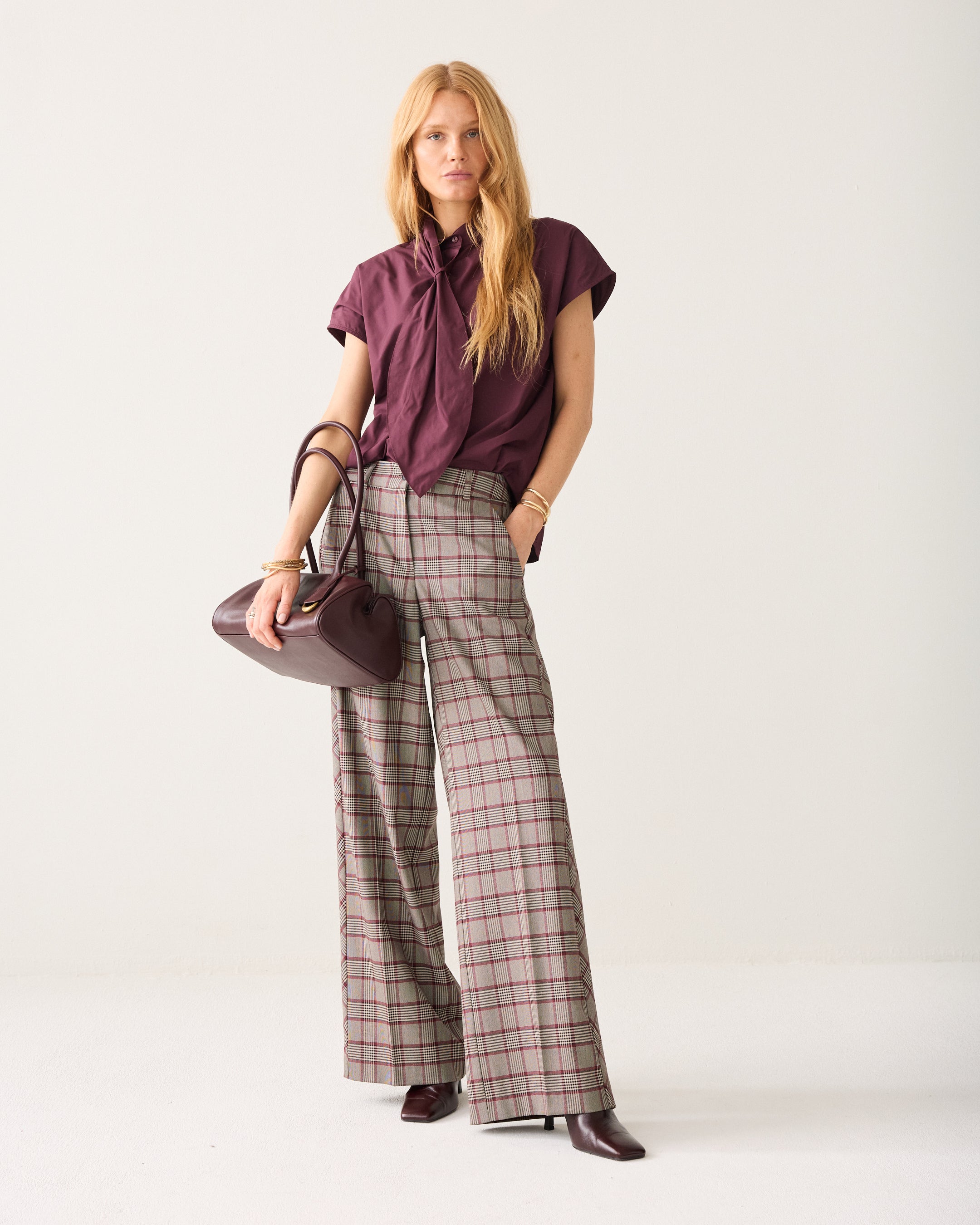SUMMUM Geruite broek met bies 4s3040-12482