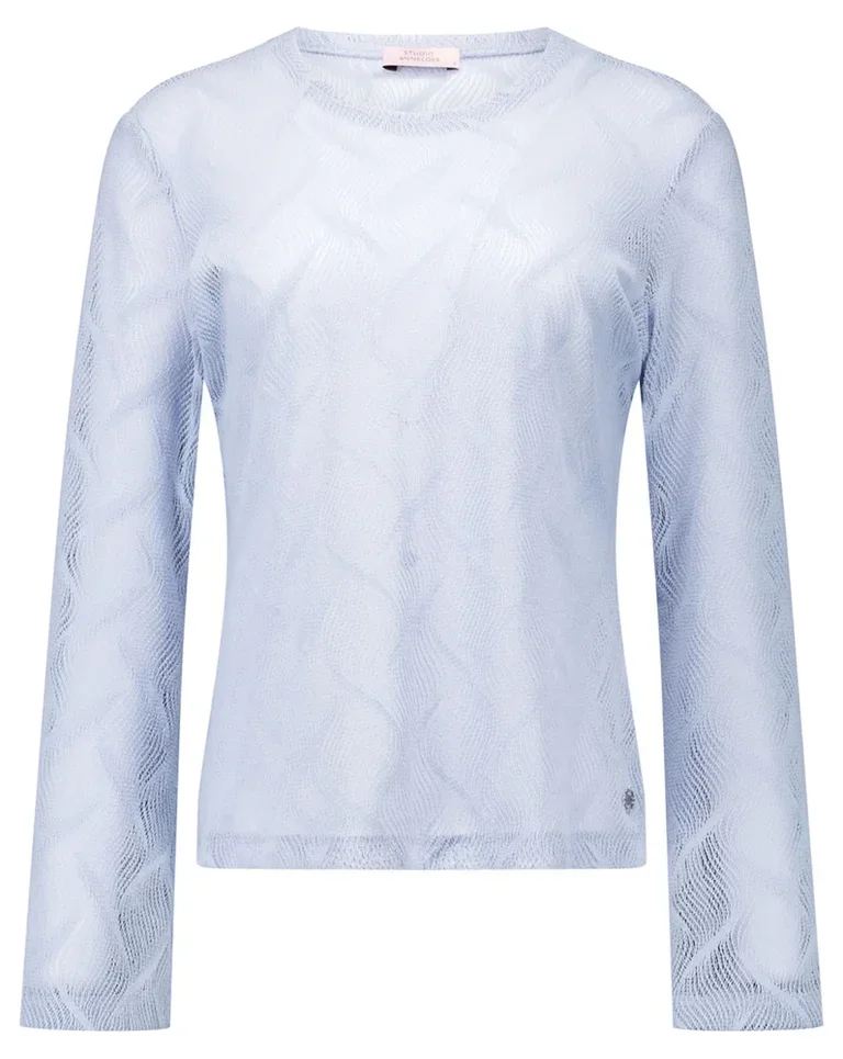 STUDIO ANNELOES 14111 Reagan flaire lace top-skyblue