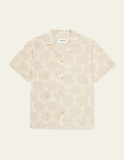 LES DEUX 1001943 Dahlia JacquardSS Shirt-Light Sand