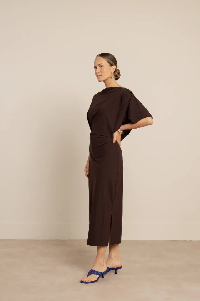 STUDIO ANNELOES 13819 Ineke dress-espresso