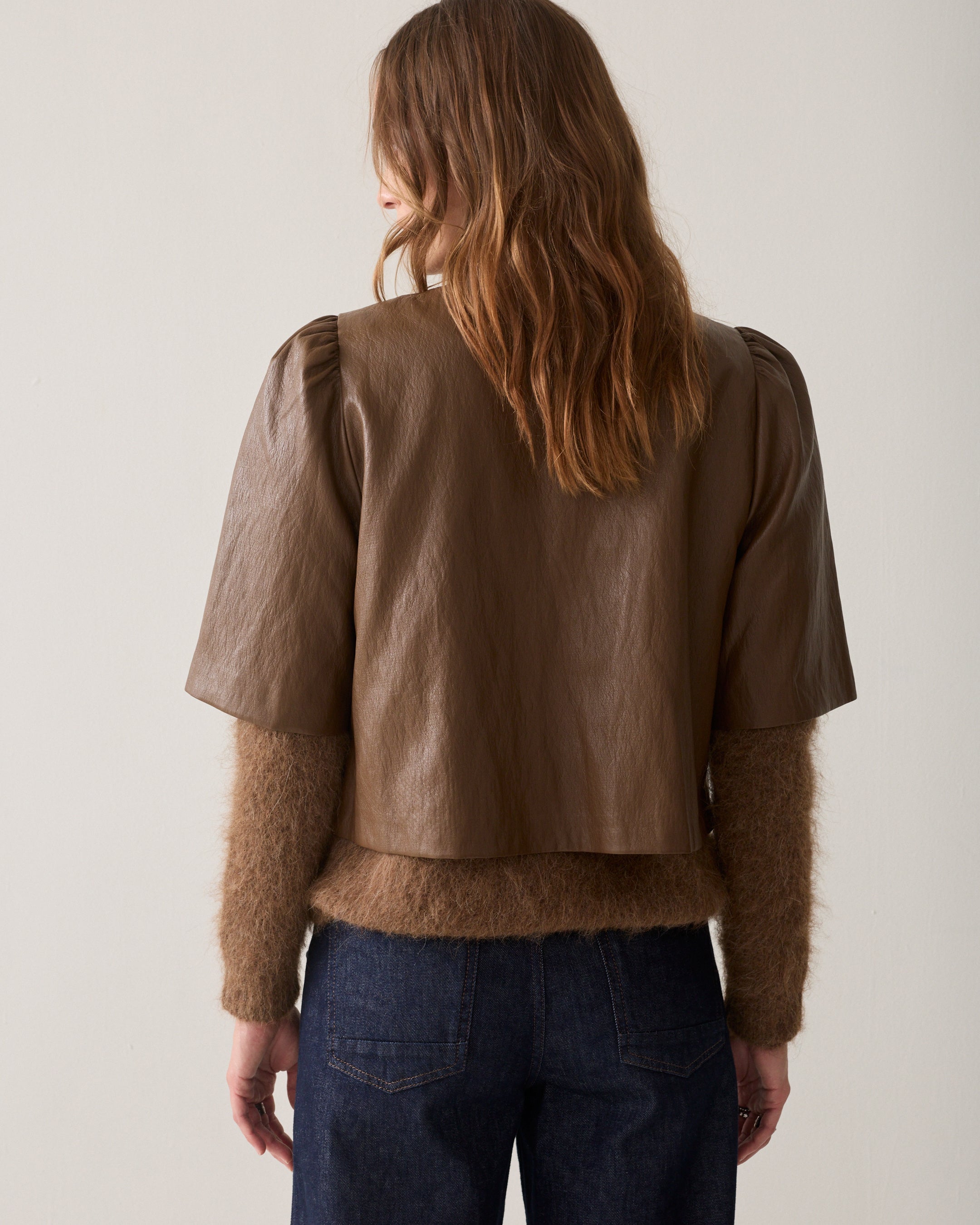 SUMMUM Blousejasje faux leather 2s3578-12526
