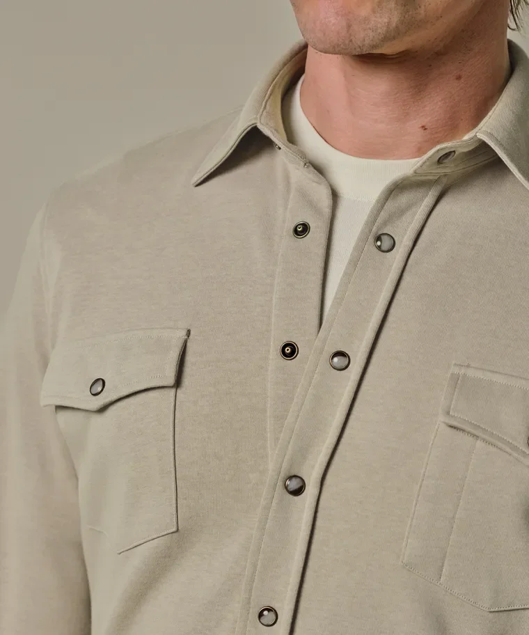 PROFUOMO PPXF10001B  French Terry Overshirt Western-Beige