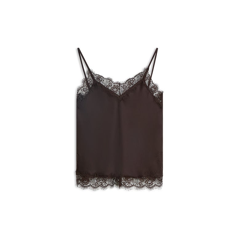 SUMMUM Satijnen singlet met kant 2s3514-12520