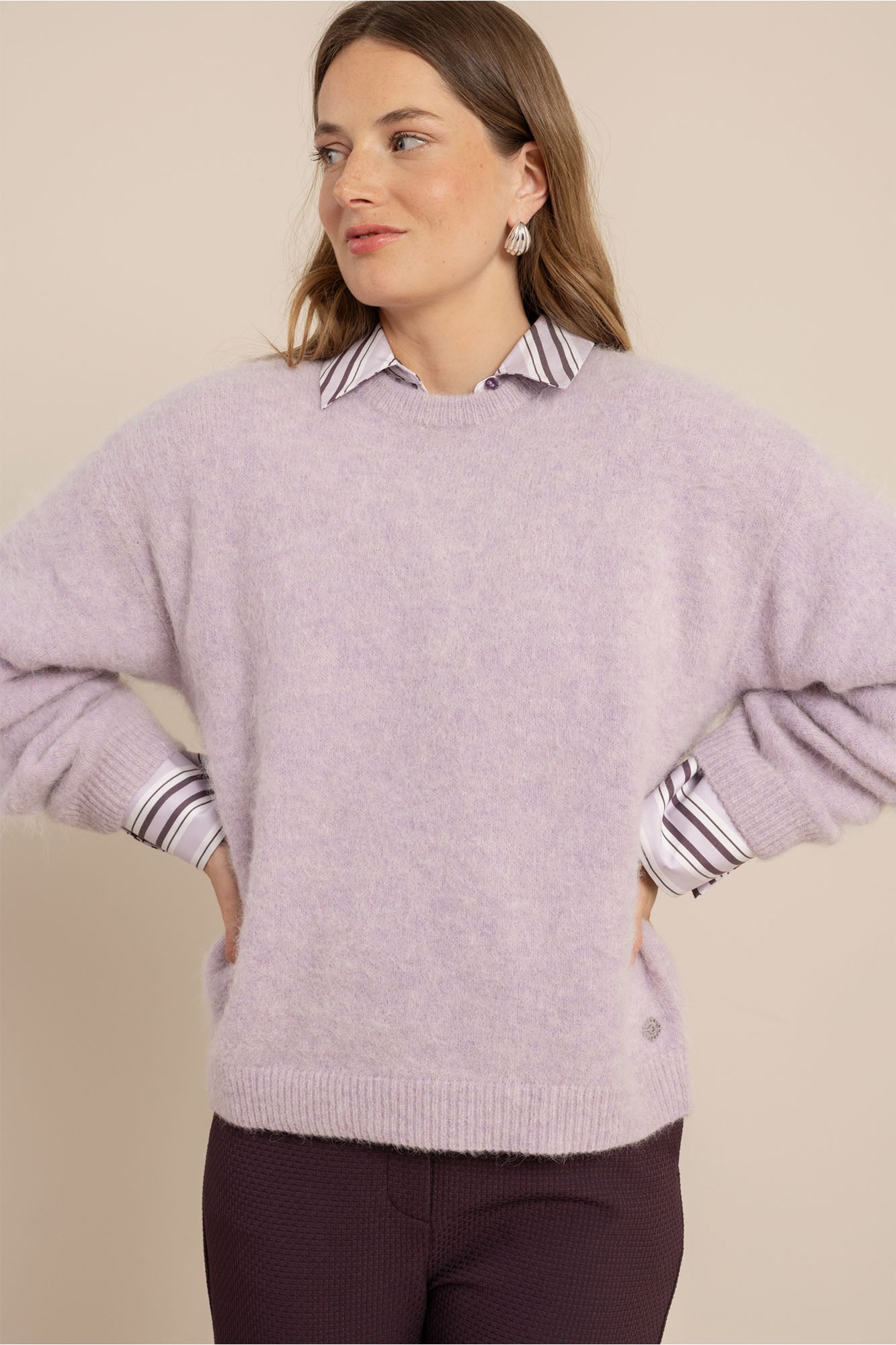 Studio Anneloes 14225 Lisette pullover - light aubergine