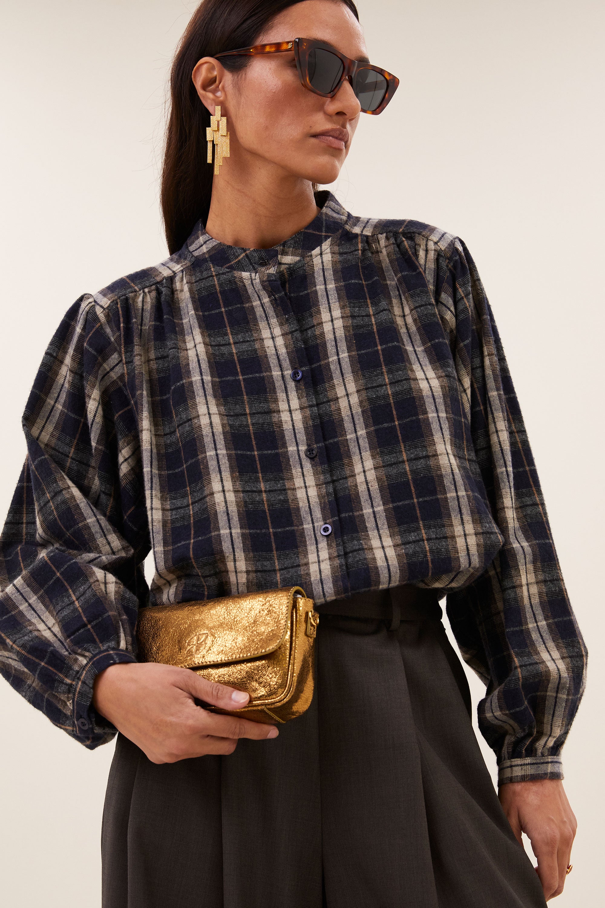 BY-BAR 26412064 jagger check blouse