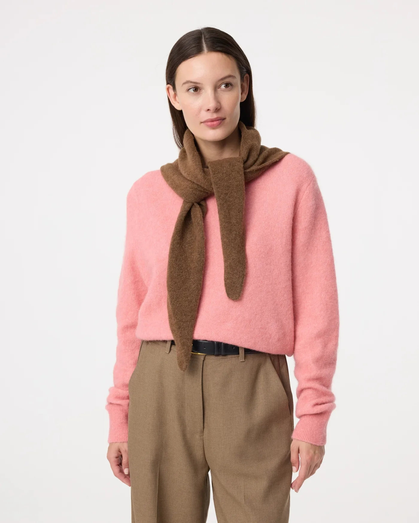 KNIT-TED 262P089 Tricja Scarf  - midden bruin