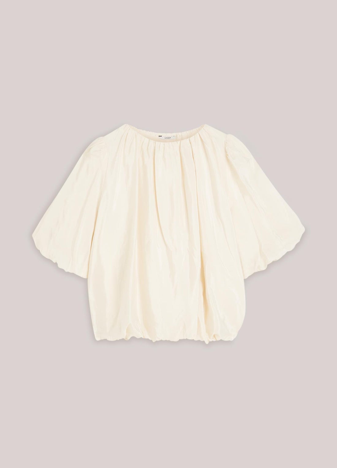 SUMMUM 2s3442-12370 Glanzende geplooide top-Ivory