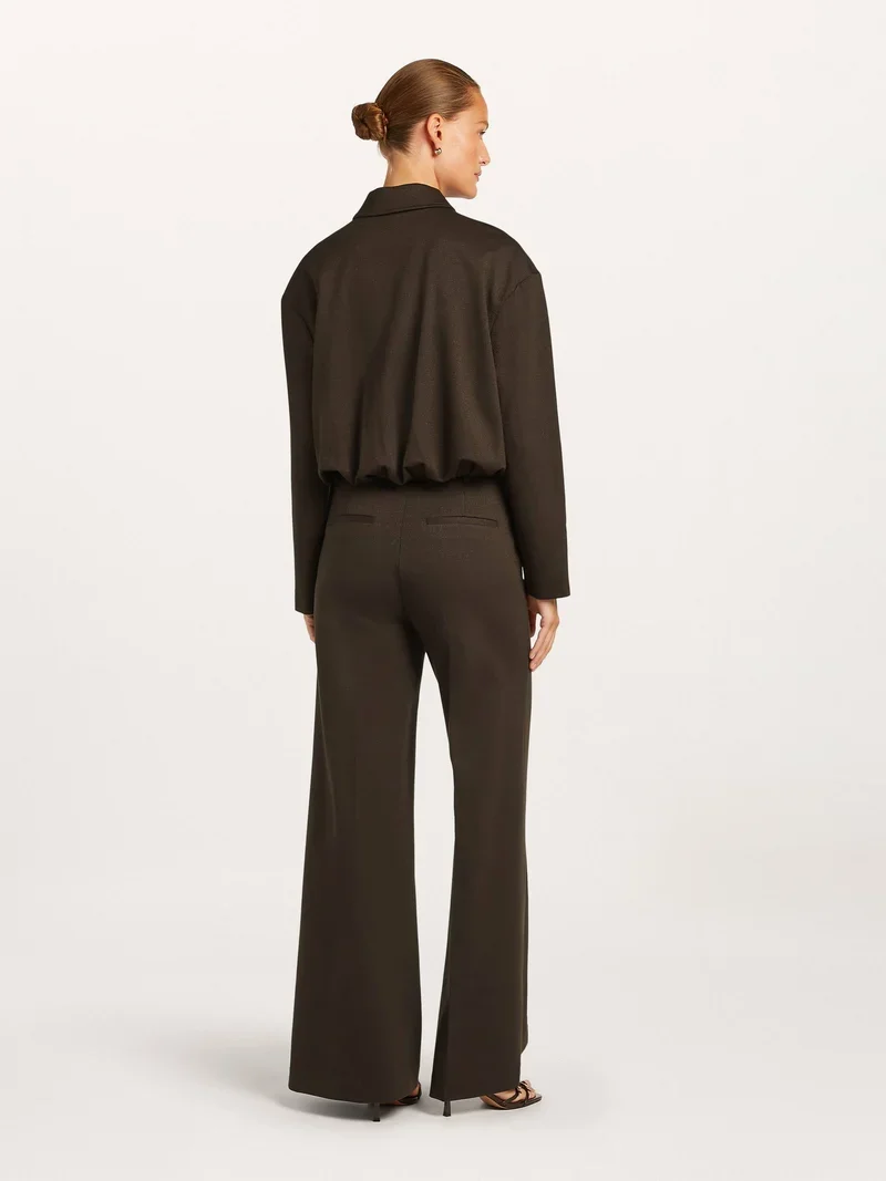 BEAUMONT BC55175263 AYLE pantalon dark chocolate + lurex