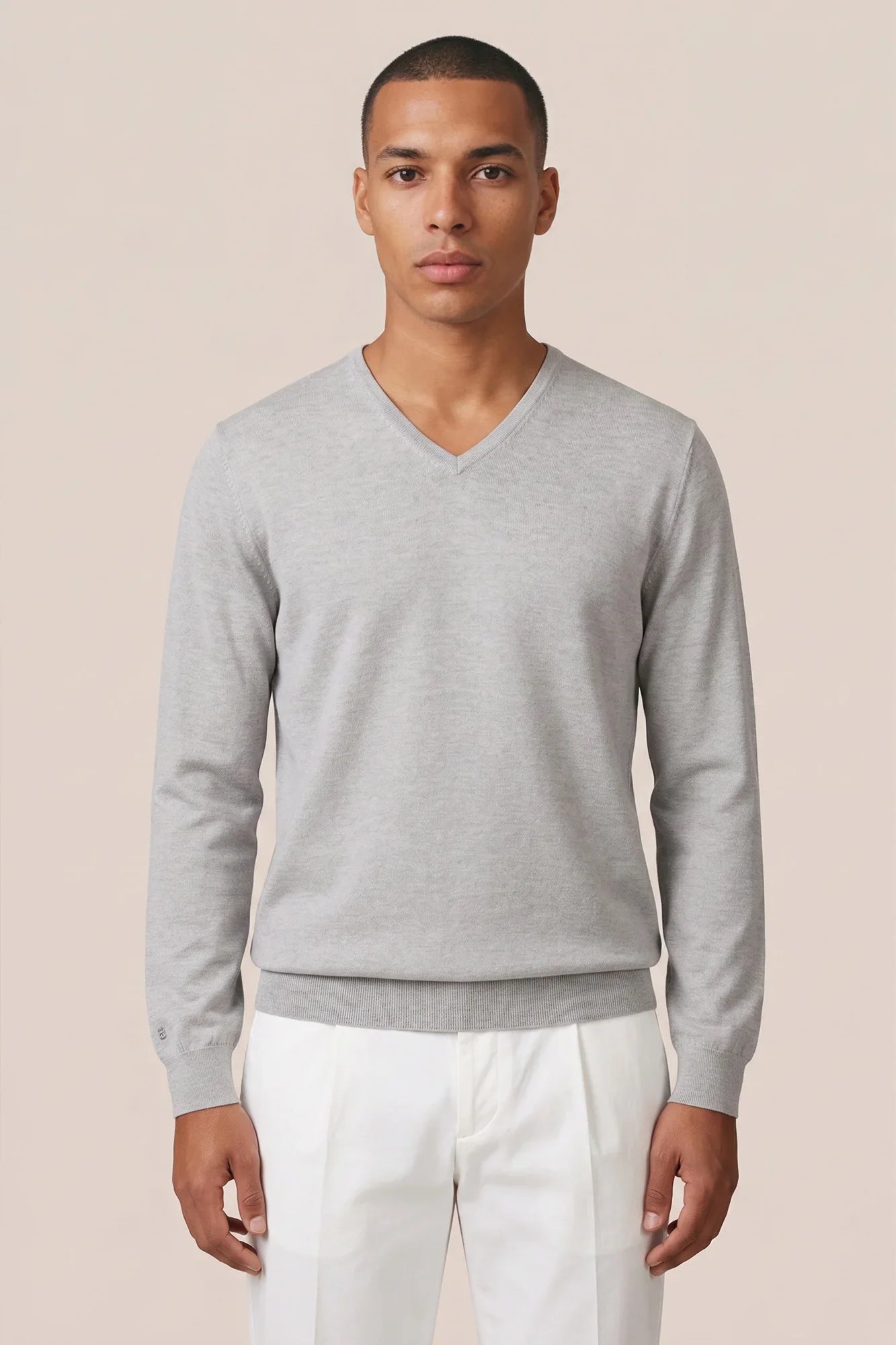 THOMAS MAINE NOS81TM100 V-neck - light grey