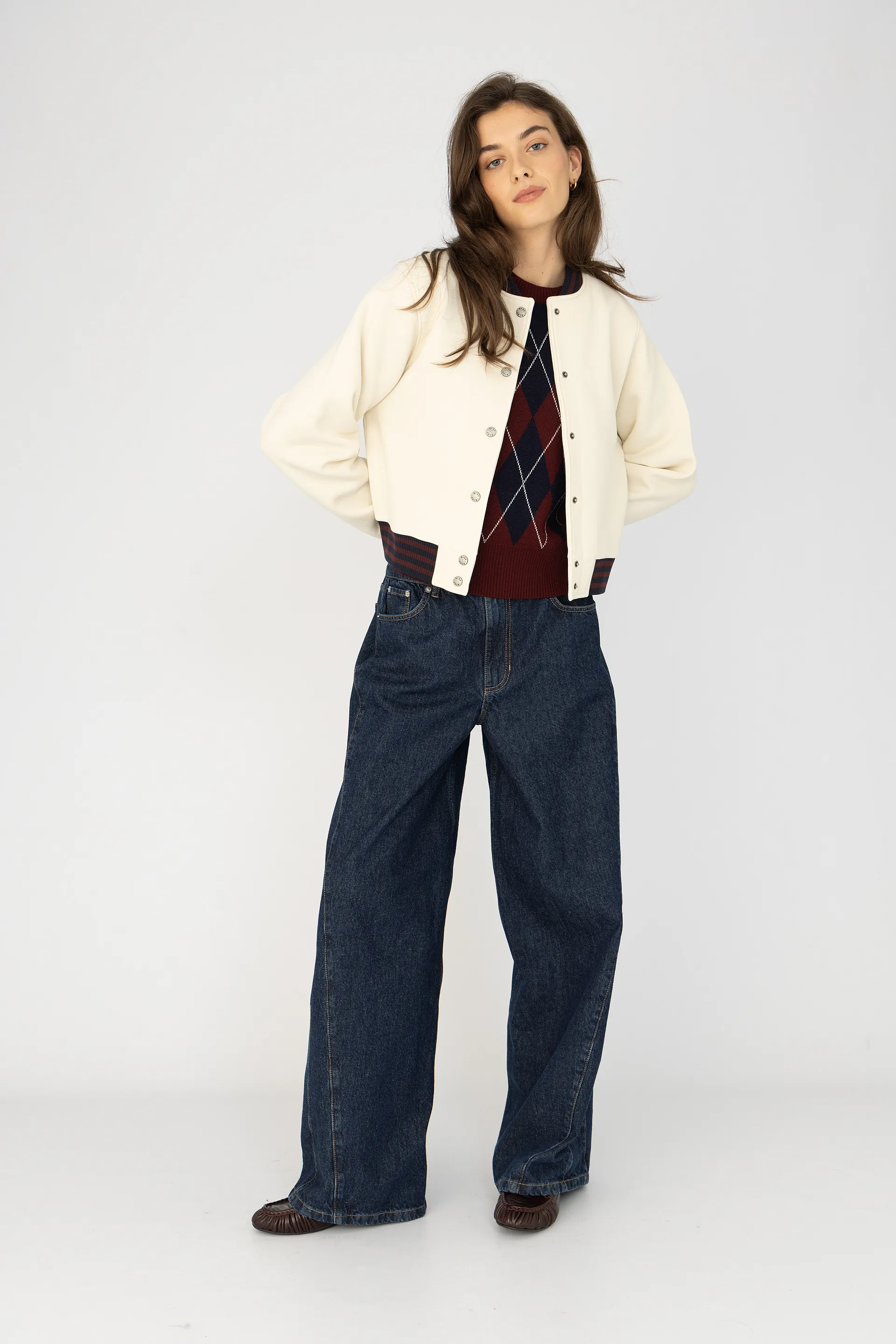 ANNA BLUE B60-01-FLO Sweat Vest ecru