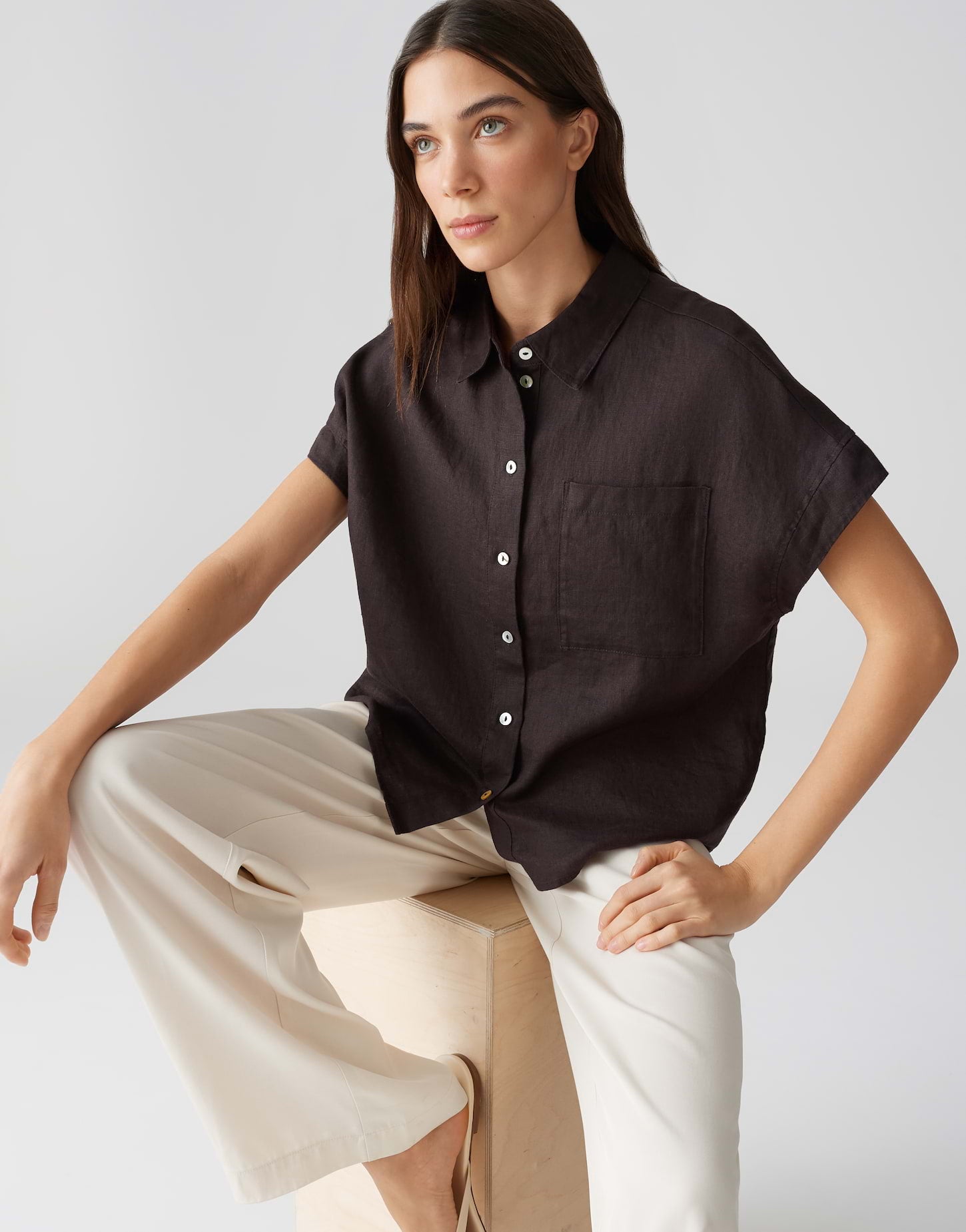 OPUS 10417510671100 Felisa linnen Blouse