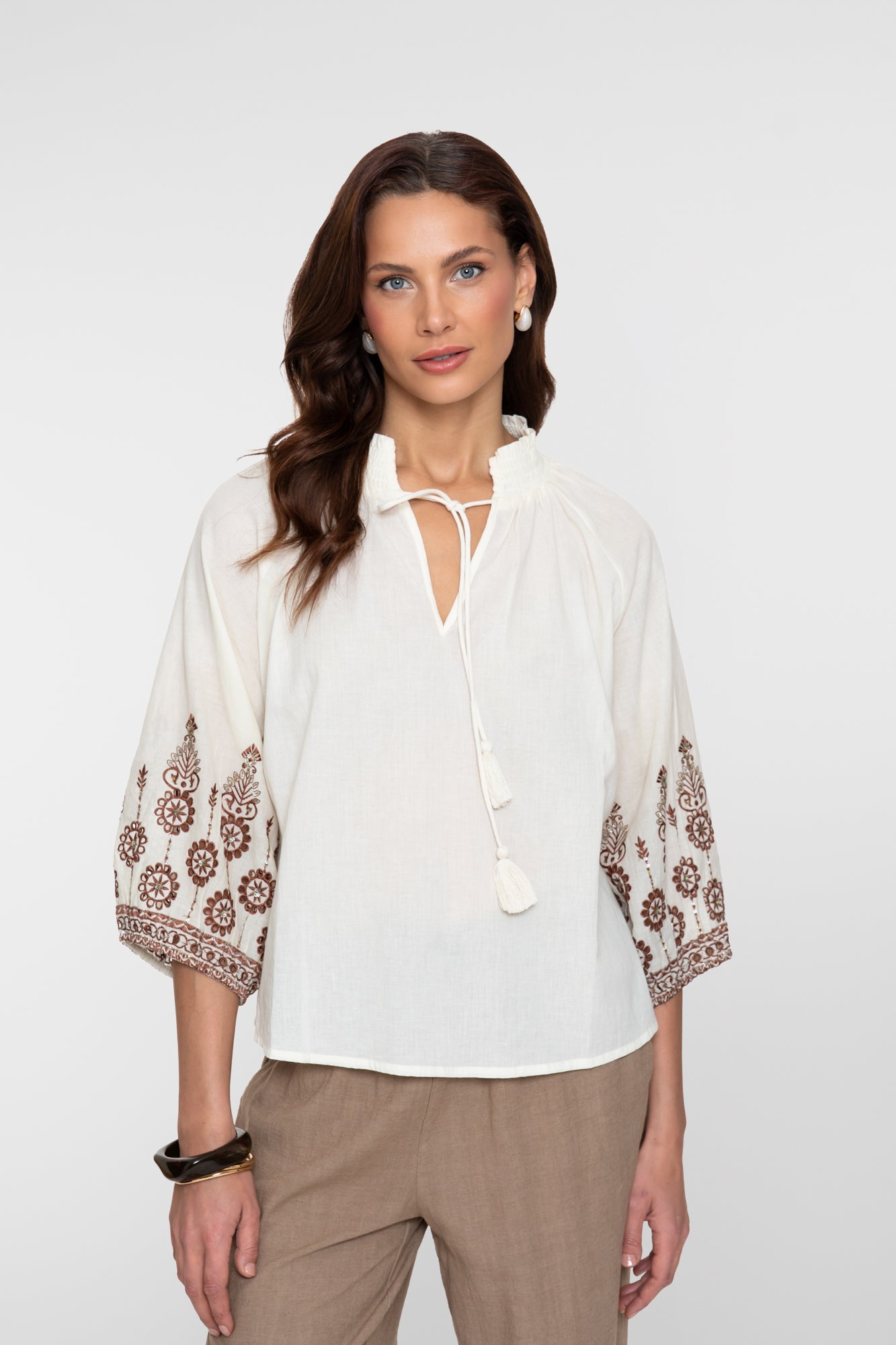 GEISHA 63434-26 Blouse embroidered sleeves