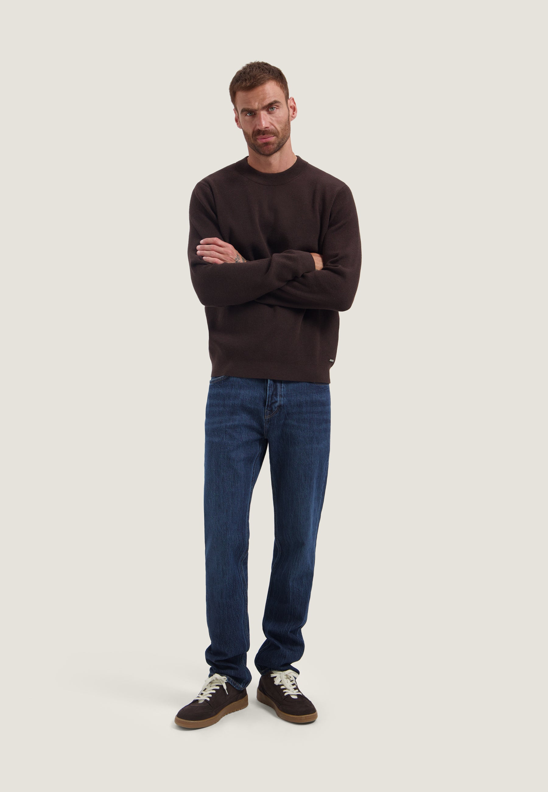 DESTREZZED 406824 OSCAR RIB MOCKNECK-Dk. Brown