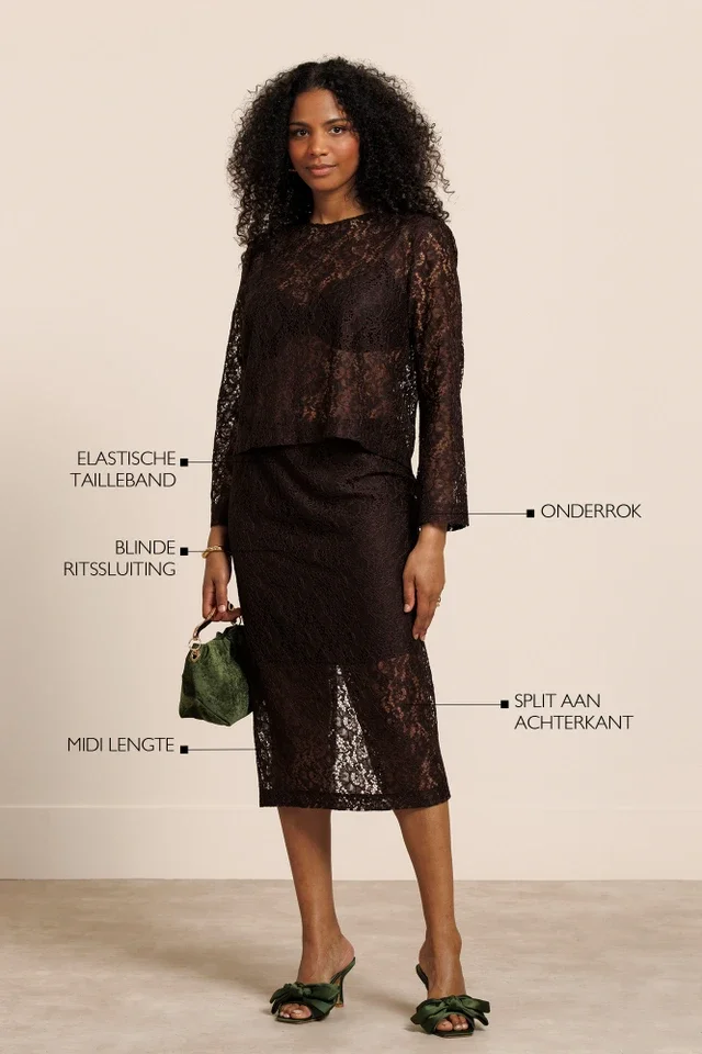 STUDIO ANNELOES 13758 Alissa lace skirt