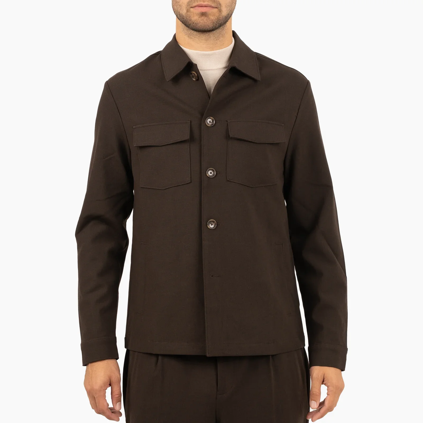 SEVEN DIALS SDL26314MA25 RONAN 102 Overshirt-Darkbrown