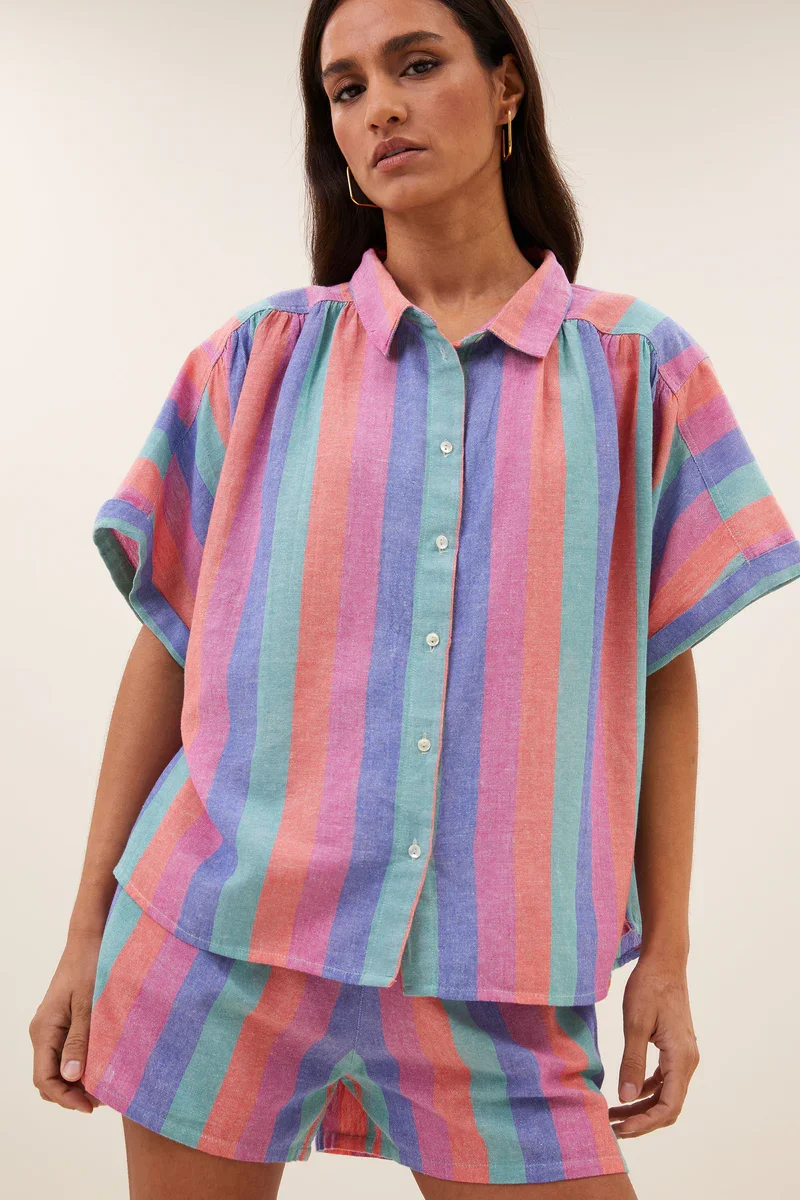 BY-BAR 26112077 Sunny Rainbow Pleat Blouse
