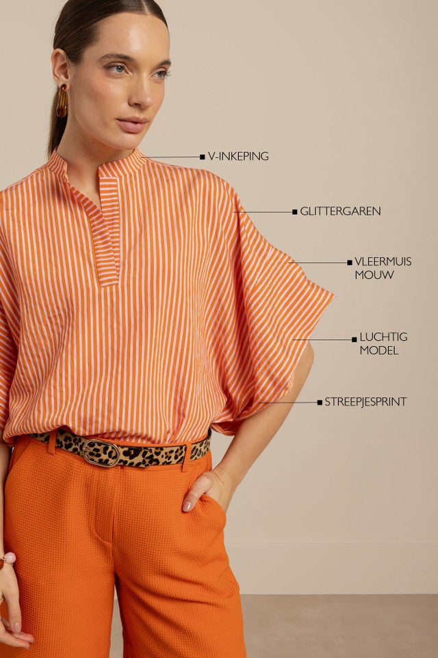 STUDIO ANNELOES 13908 Laureen stripe poplin Blouse