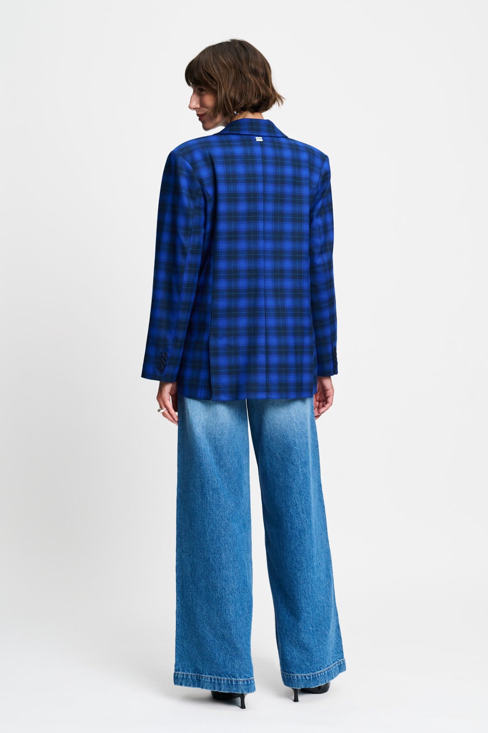 POM SP9787 BLAZER - Laurie Check Blue