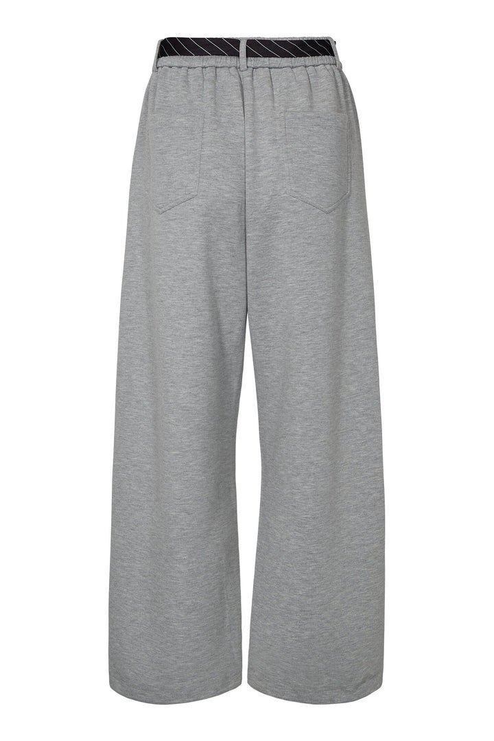HAUTE L'AMITIE HL11000 Maxi Split Tie Tall Pant- GreyMelange