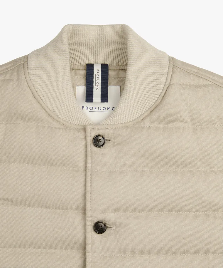 PROFUOMO PPXU10006C Beige linnen katoen bodywarmer