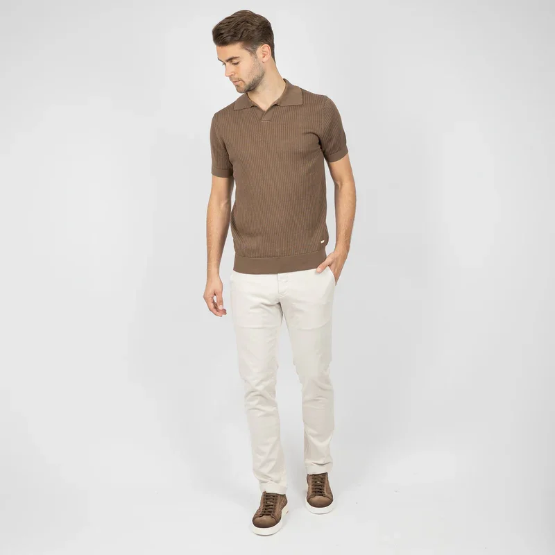 SEVEN DIALS SDL26106RI21 BENNET Buttonless Polo-Tabacco