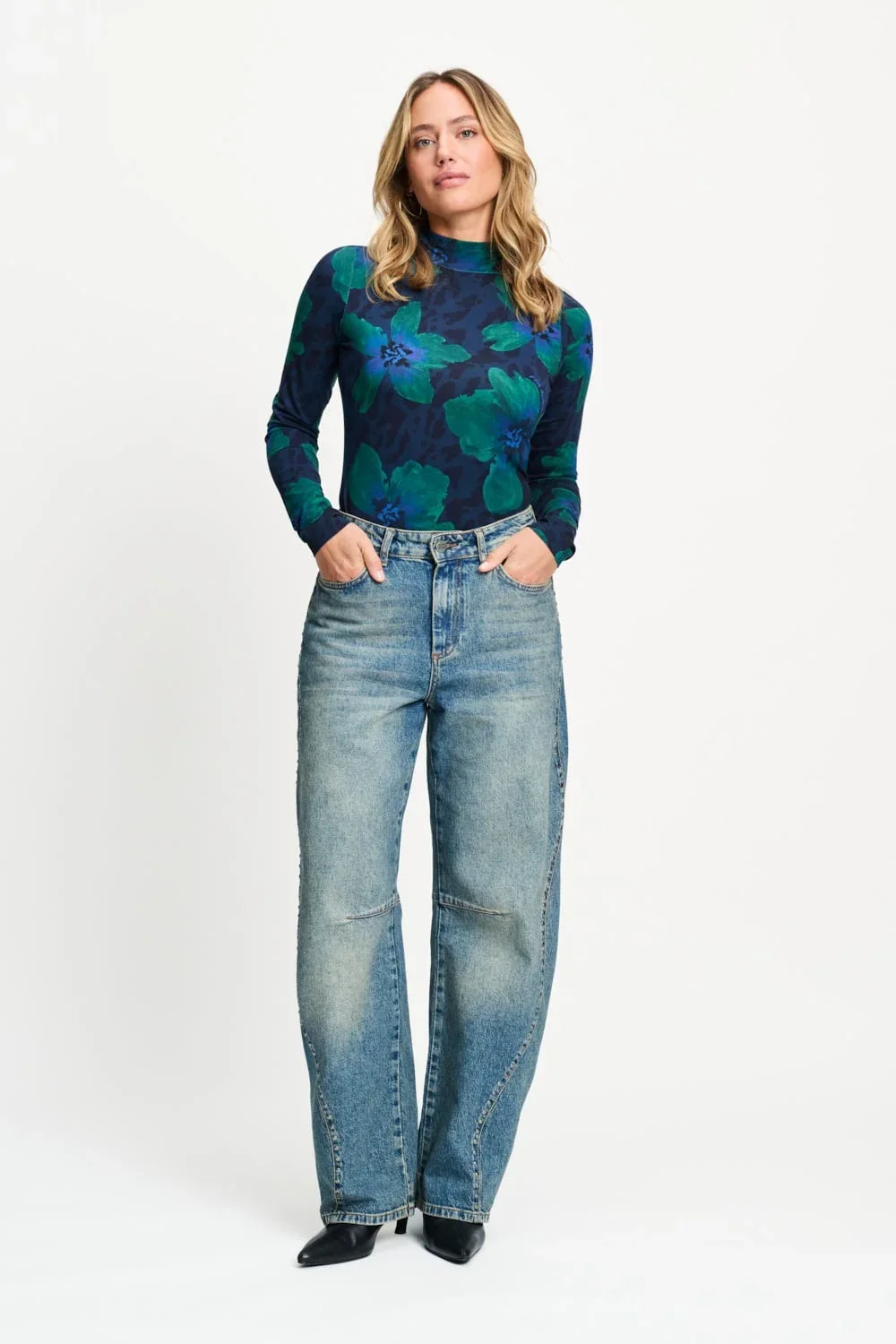 POM SP9807 JEANS  - Jacky Studs blue