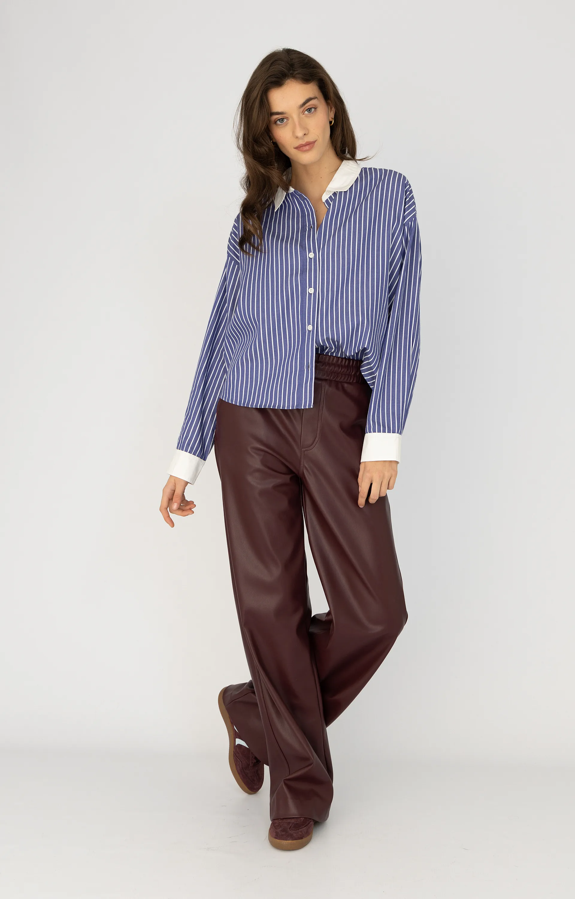 ANNA BLUE B23-02-Den-1  Broek bordeaux