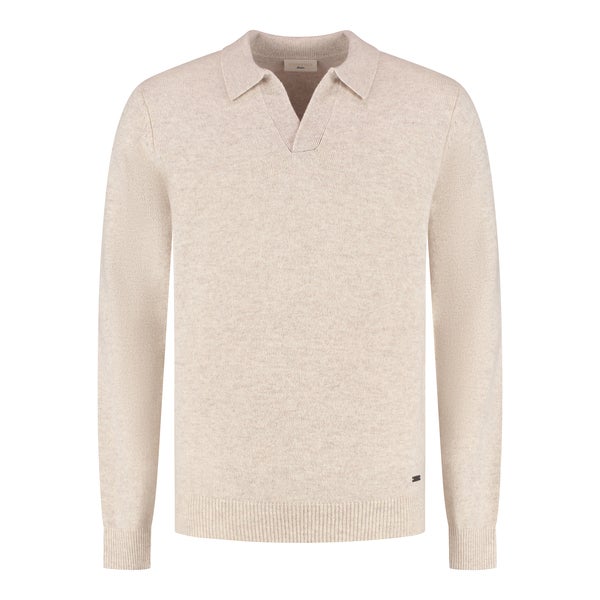 SEVEN DIALS SDL26305EM52 DAKAR pullover met polokraag - pebble