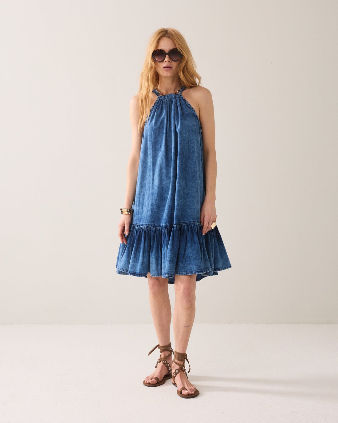 SUMMUM 5s1627-11631 A-lijn bohemian jurk