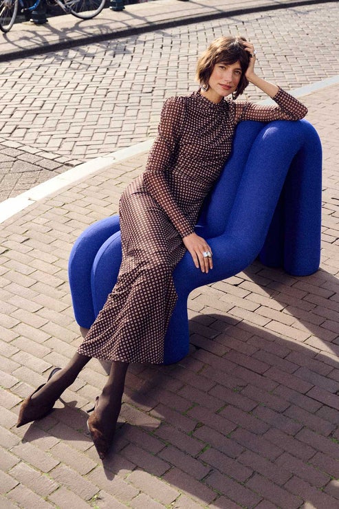 POM SP9740 DRESS - Amber Check
