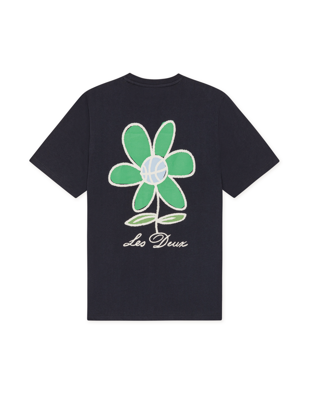 LES DEUX Flower T-shirt 1002019 - Dark blue night