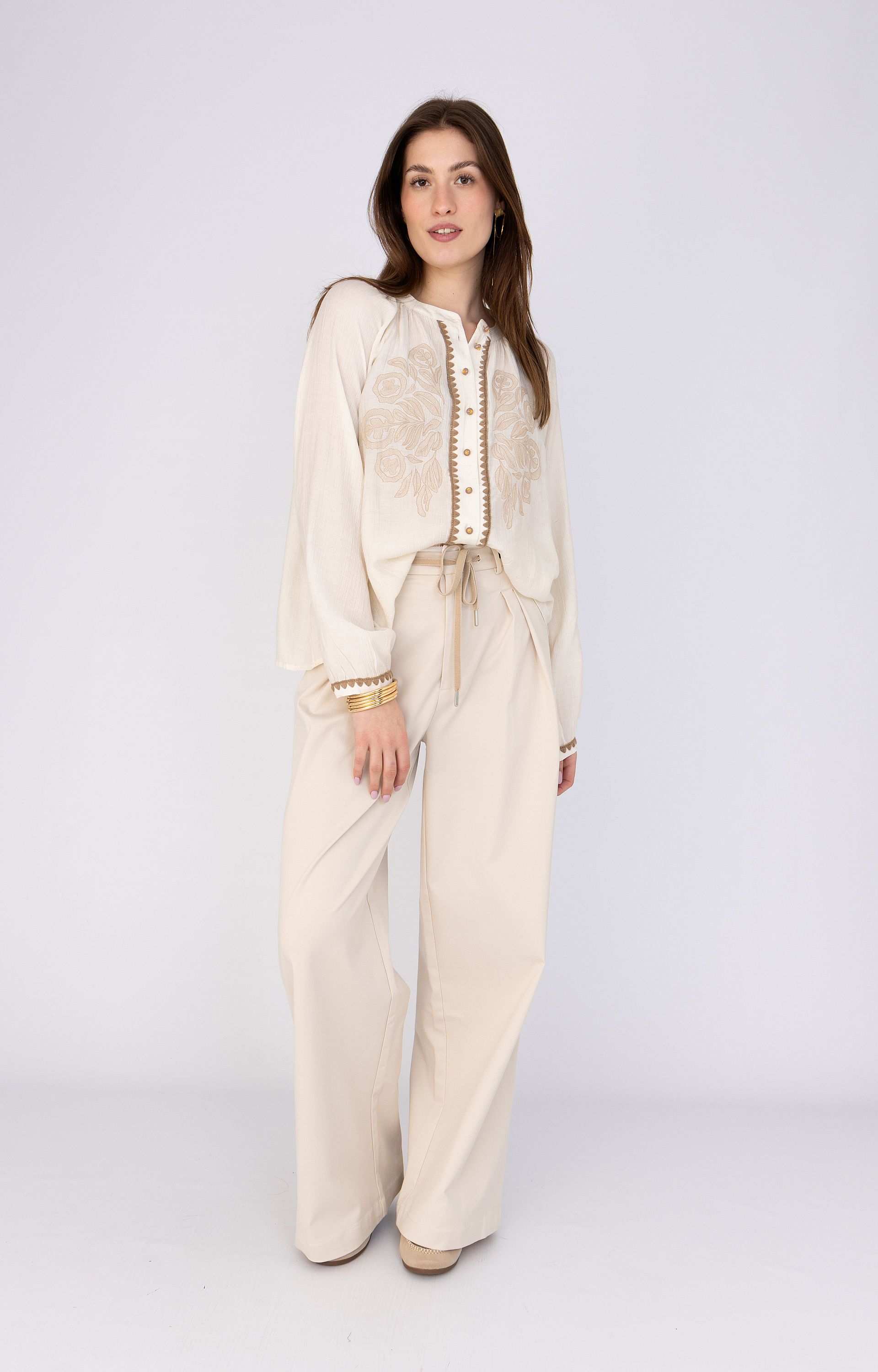 ANNA 80a02-03509 Broek met bandplooi