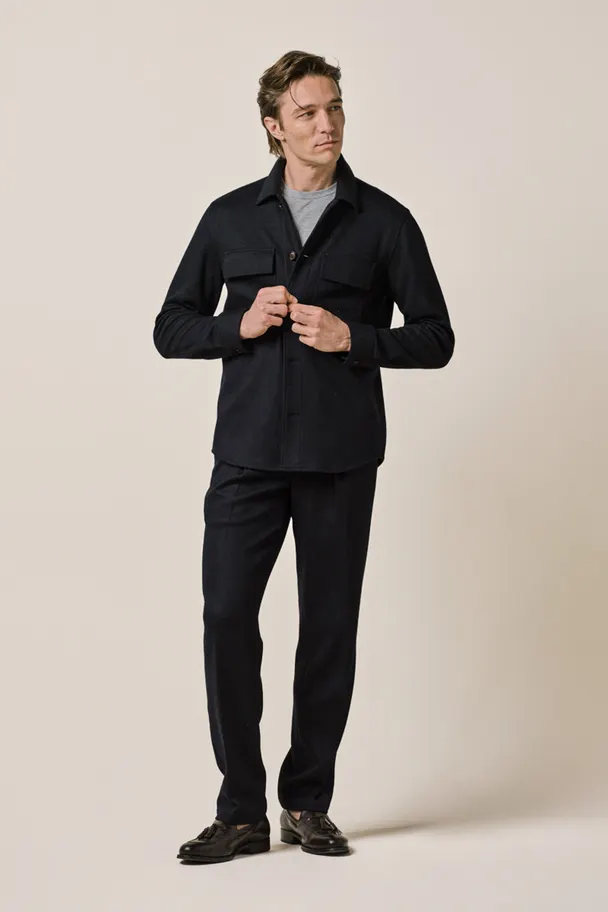 PROFUOMO PPXF30001A Navy knitted overshirt