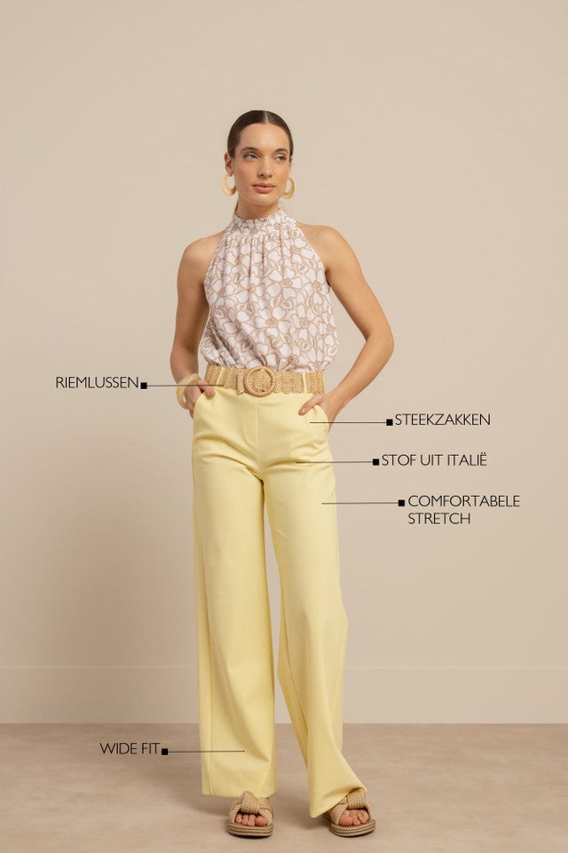 STUDIO ANNELOES 13873 Lexie bonded trousers-butter yellow