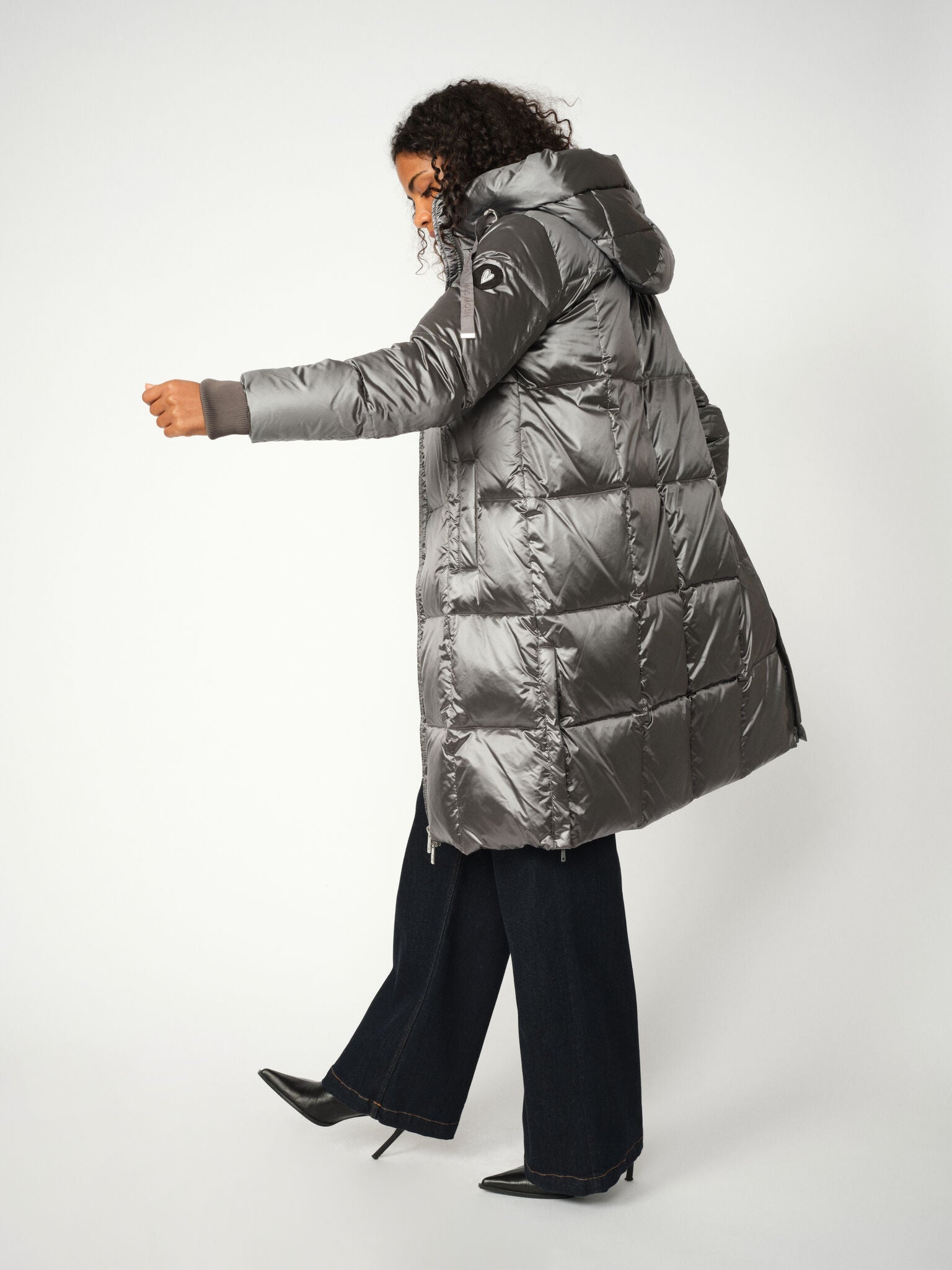 MOS MOSH 154370 MMNova Metallic Down Jacket - Dark Grey