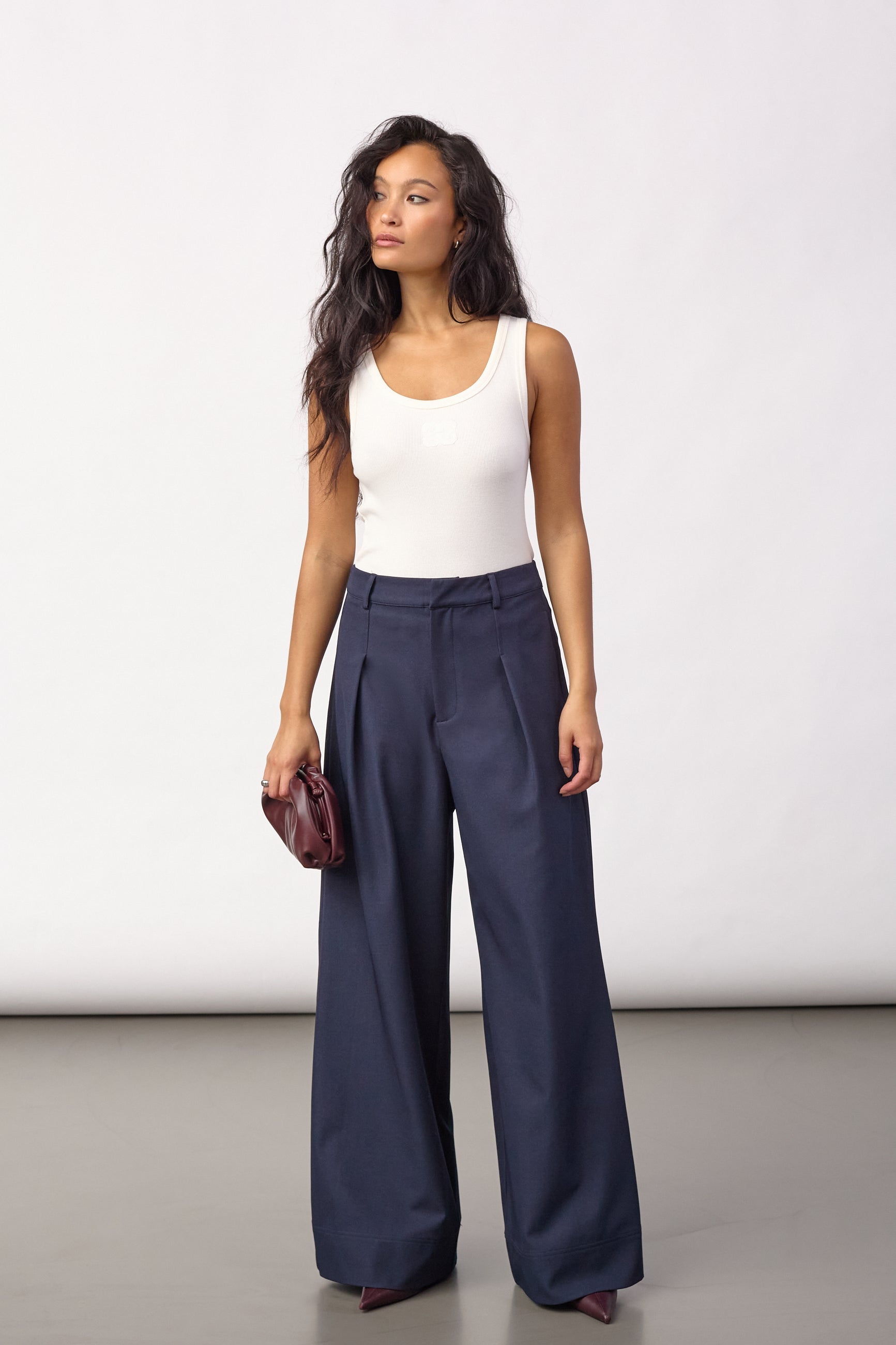 CO'COUTURE 500391 LunaCC Pleat Pant-Navy