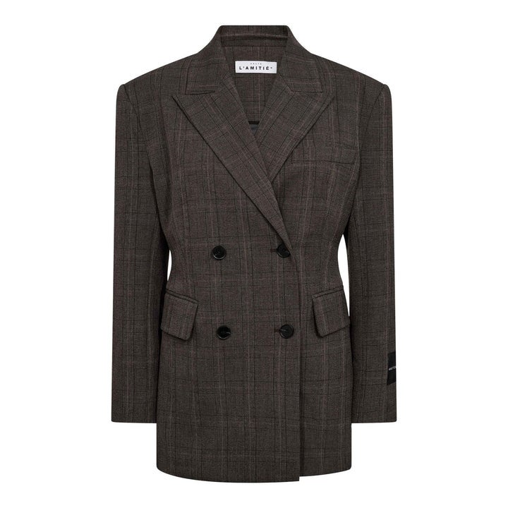 HAUTE L'AMITIE HL10844 WaistFit Check Blazer