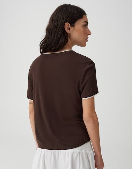 OPUS 10603114370451 Soppel T-shirt met bies