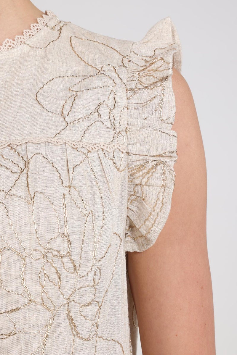 NUKUS NKS01118 Lori Top Embroidery